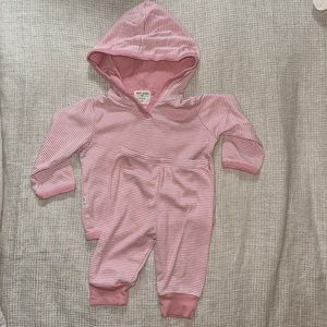 Paige Lauren Baby Girls Matching Set Pink & White Striped Lounge Hoodie Joggers